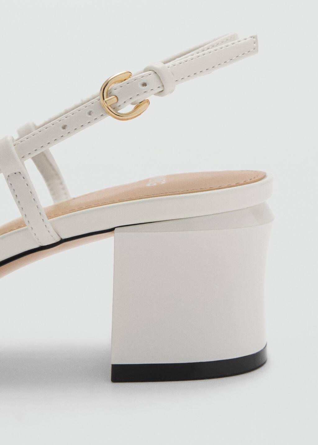 White Heeled Shoes With Link Detail, , large image number 1