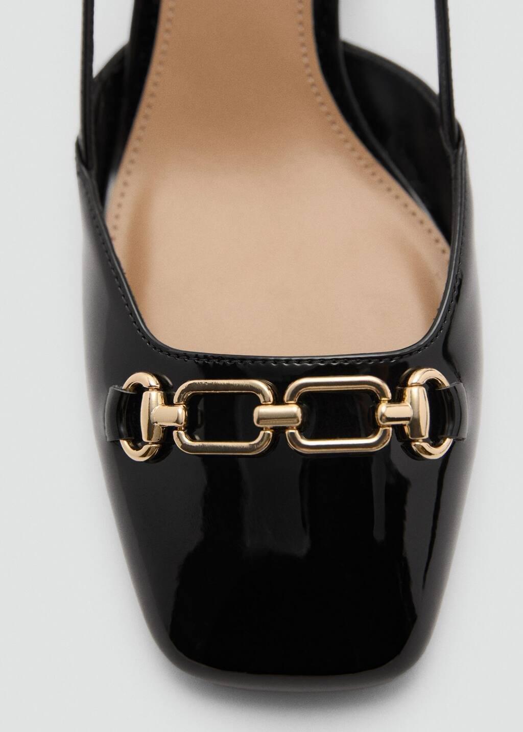 Black Heeled Shoes With Link Detail, , large image number 3