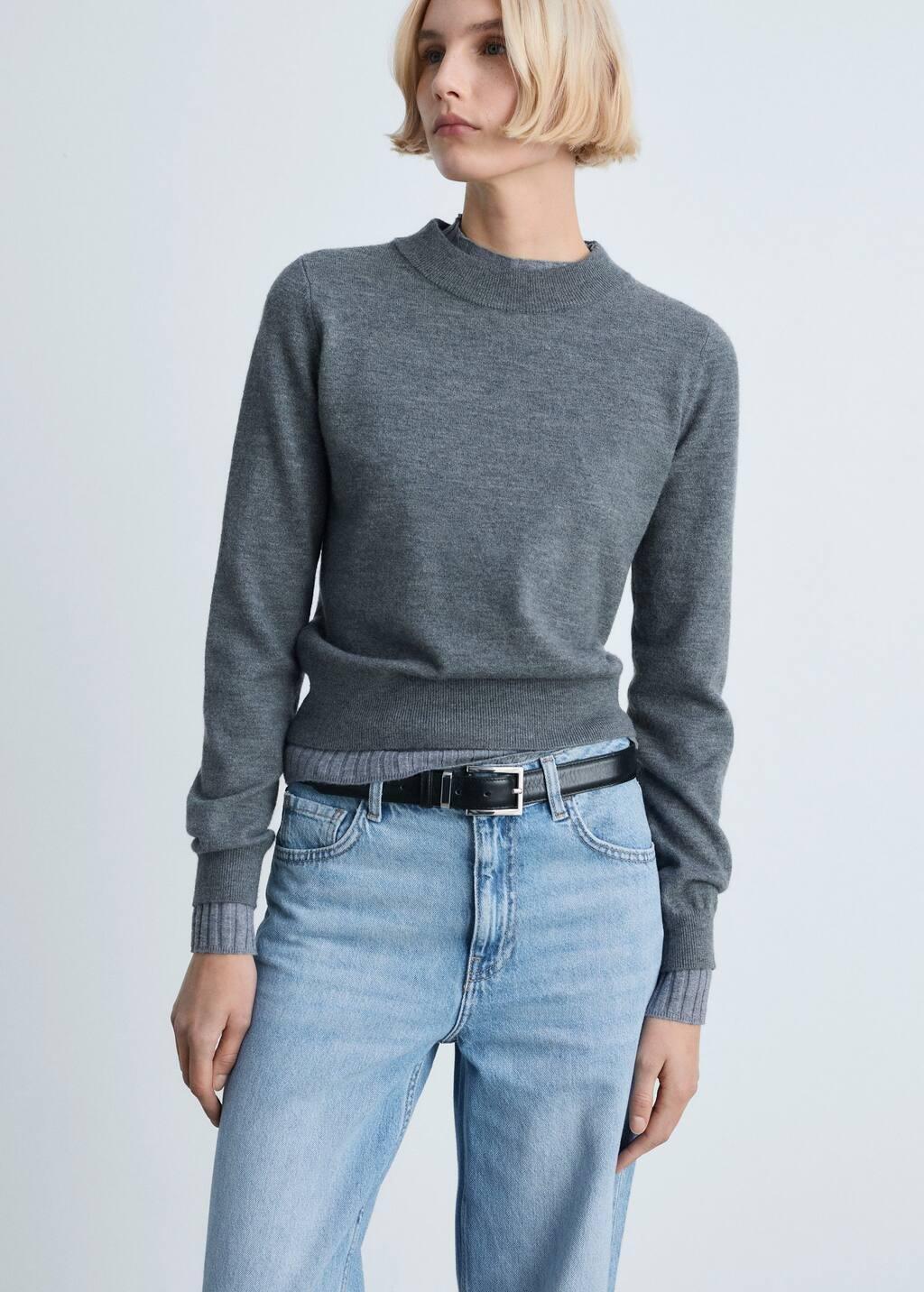 Blue Danila Wideleg High-Rise Jeans, , large image number 1