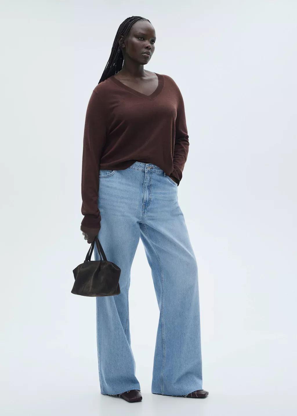 Blue Danila Wideleg High-Rise Jeans, , large image number 2