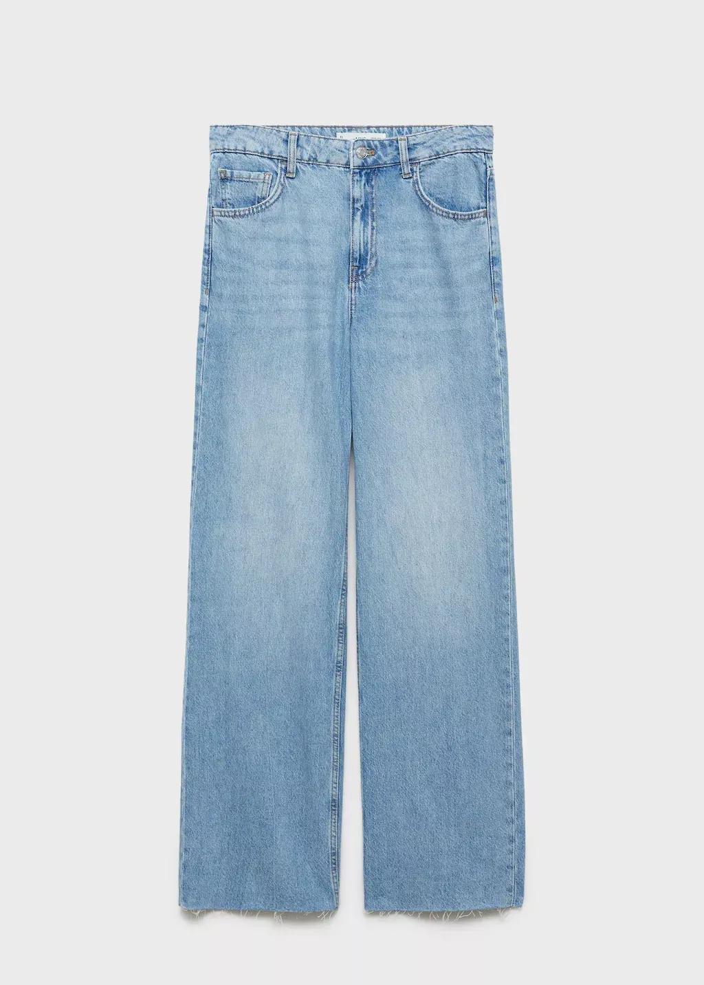 Blue Danila Wideleg High-Rise Jeans, , large image number 3