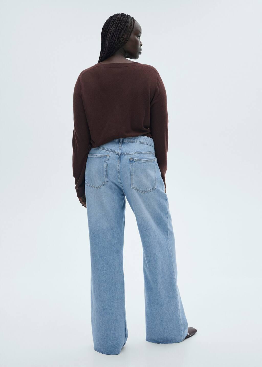 Blue Danila Wideleg High-Rise Jeans, , large image number 4