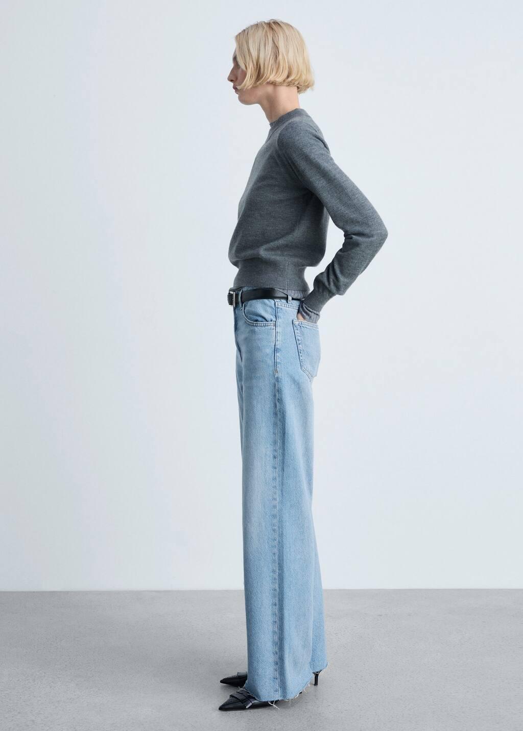 Blue Danila Wideleg High-Rise Jeans, , large image number 6