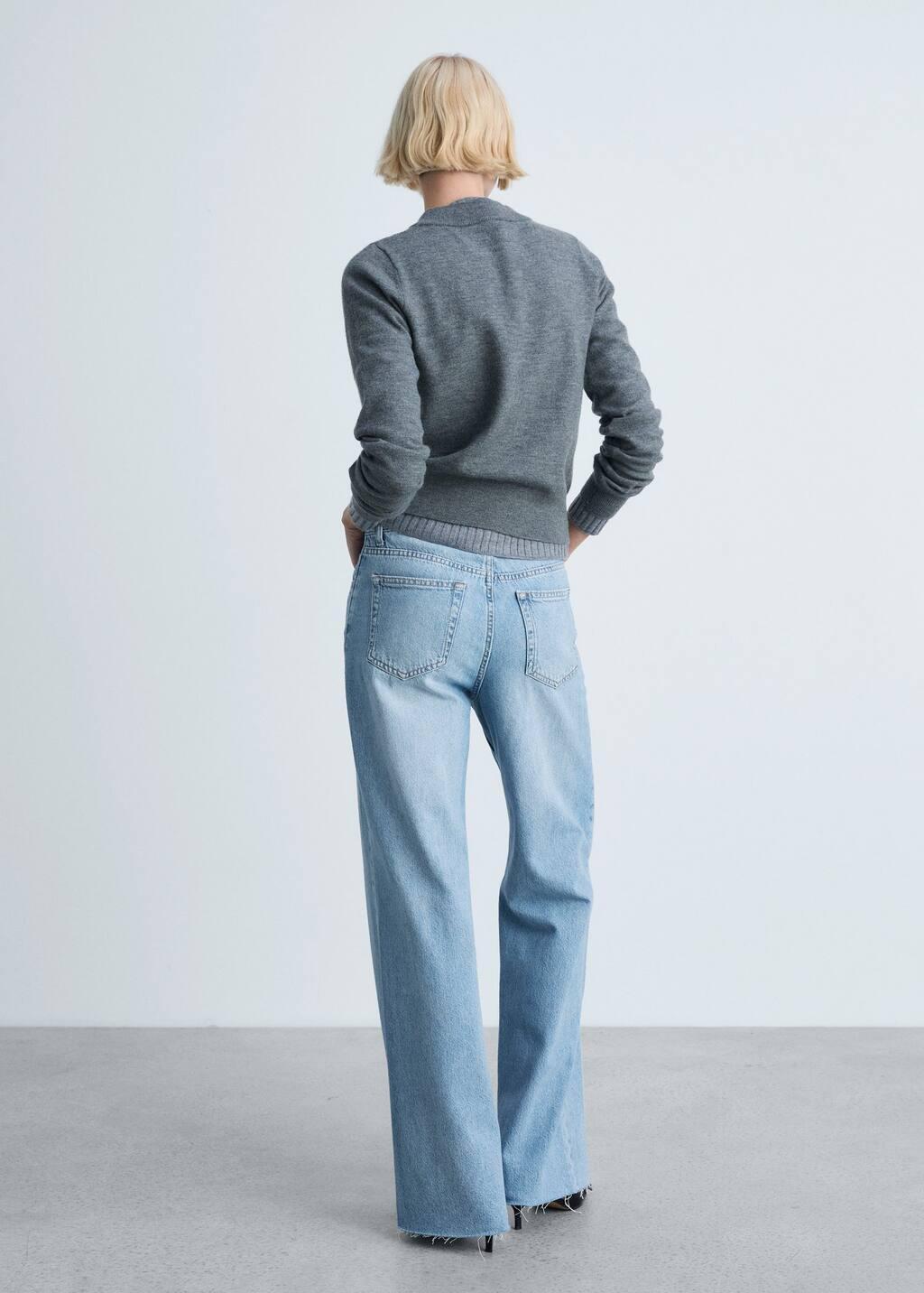 Blue Danila Wideleg High-Rise Jeans, , large image number 8