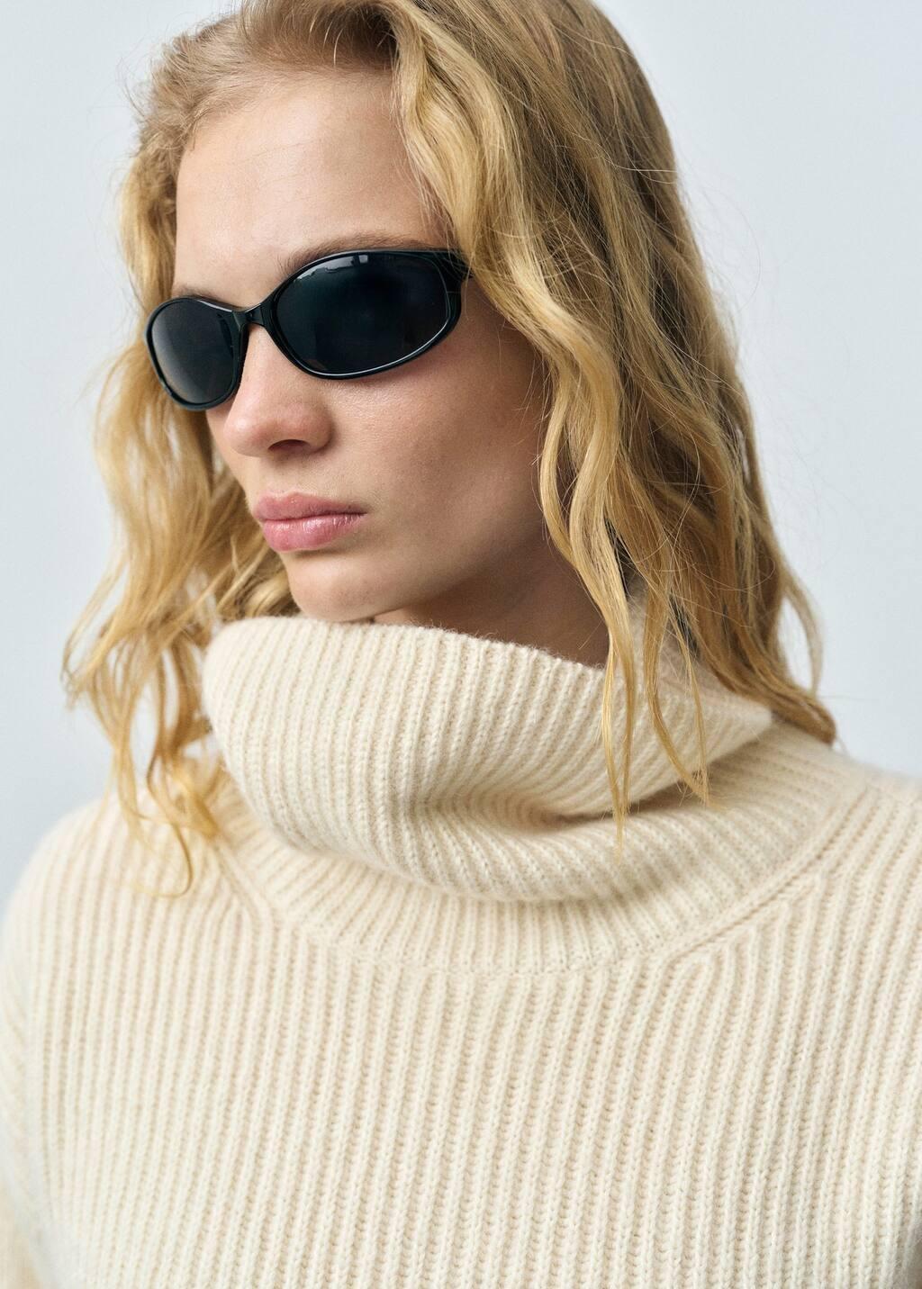 Beige Wool Blend Turtleneck Sweater, , large image number 1