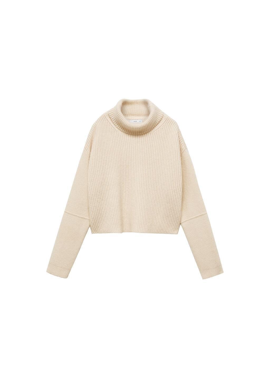 Beige Wool Blend Turtleneck Sweater, , large image number 2