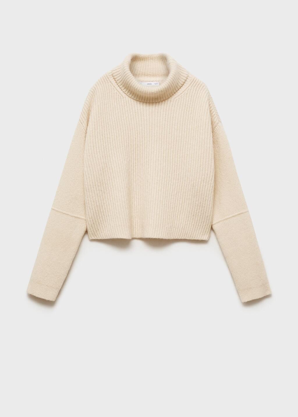 Beige Wool Blend Turtleneck Sweater, , large image number 4