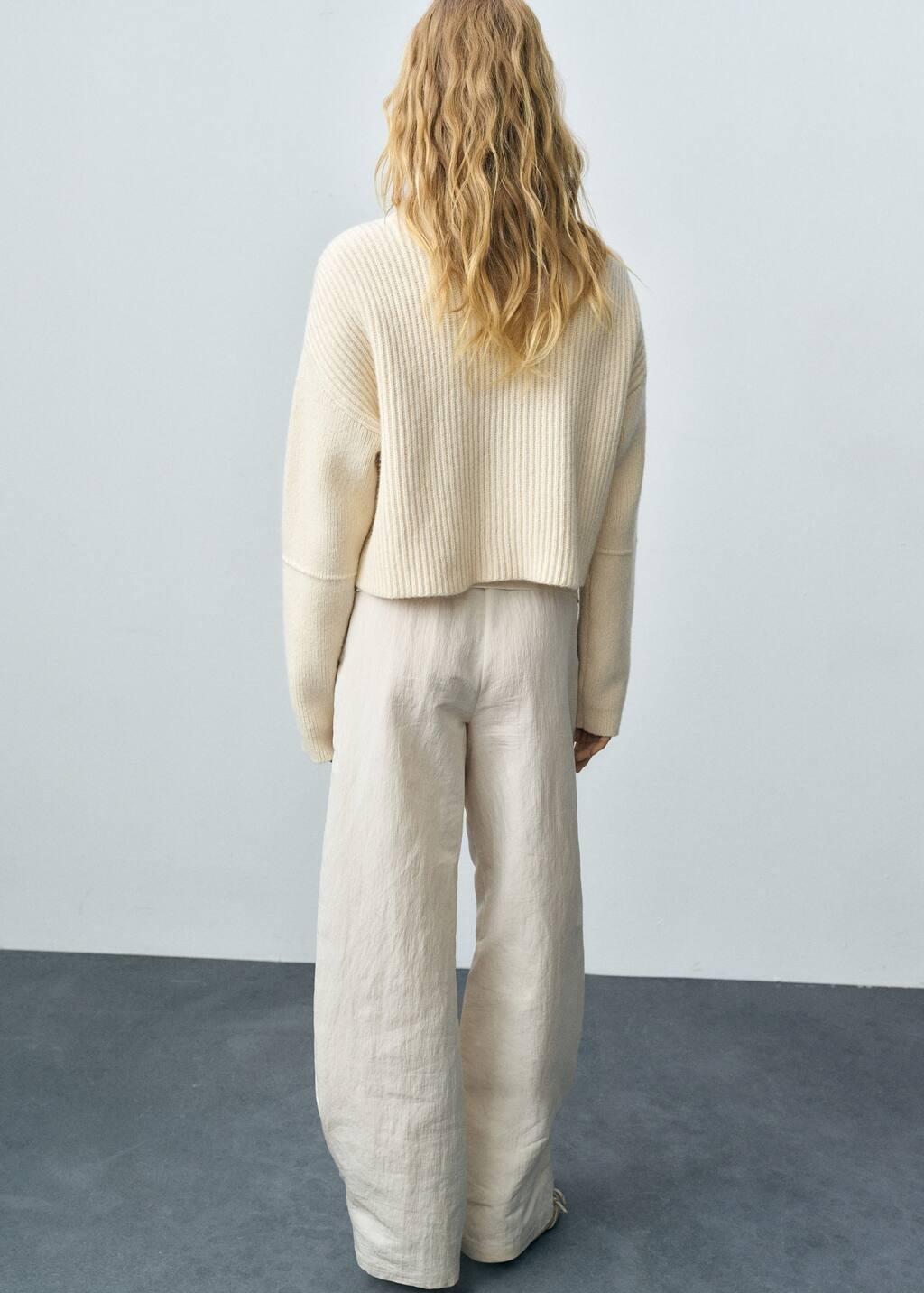 Beige Wool Blend Turtleneck Sweater, , large image number 6