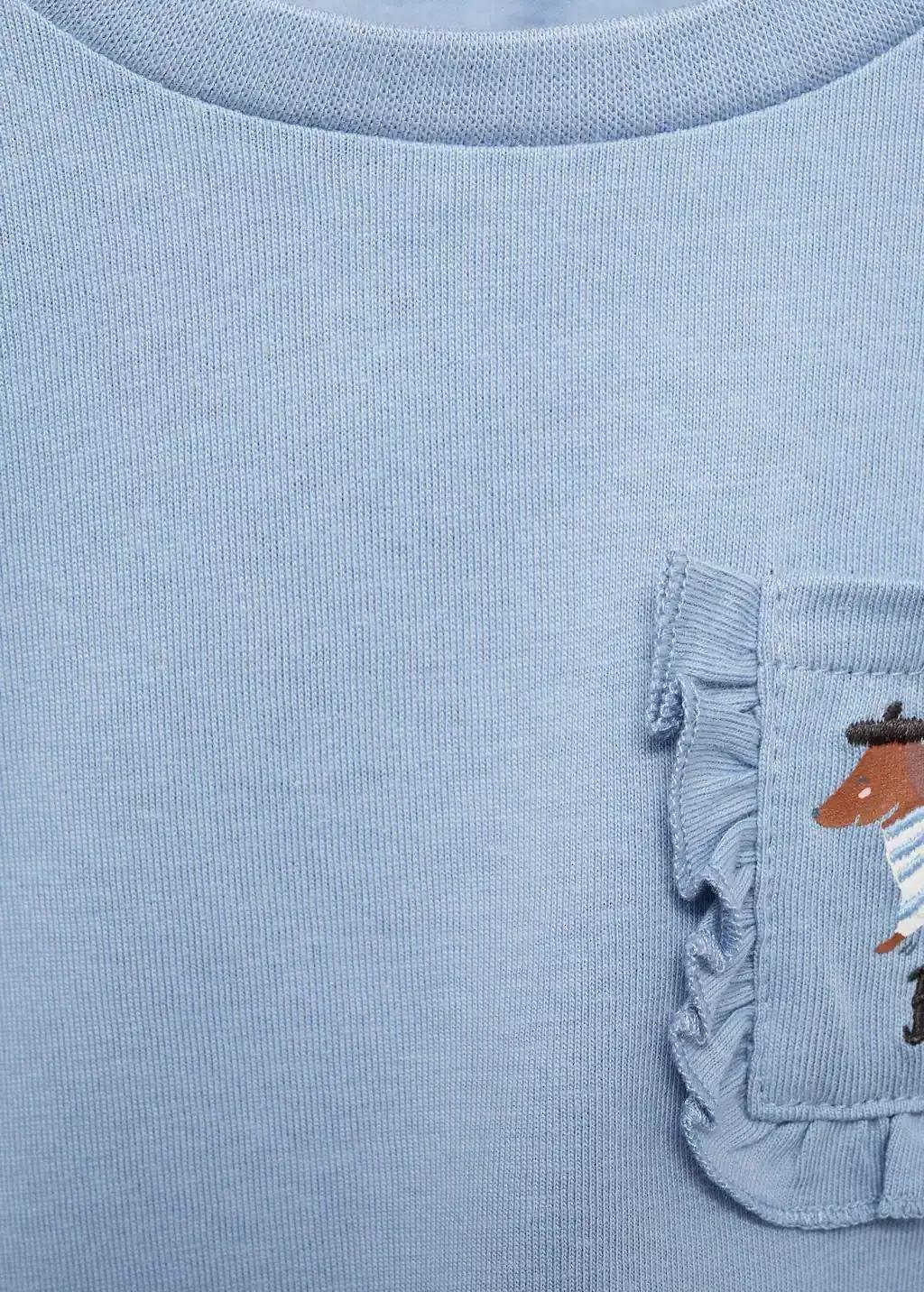 Blue Patch Pocket T-Shirt, Baby Girl, , large image number 2