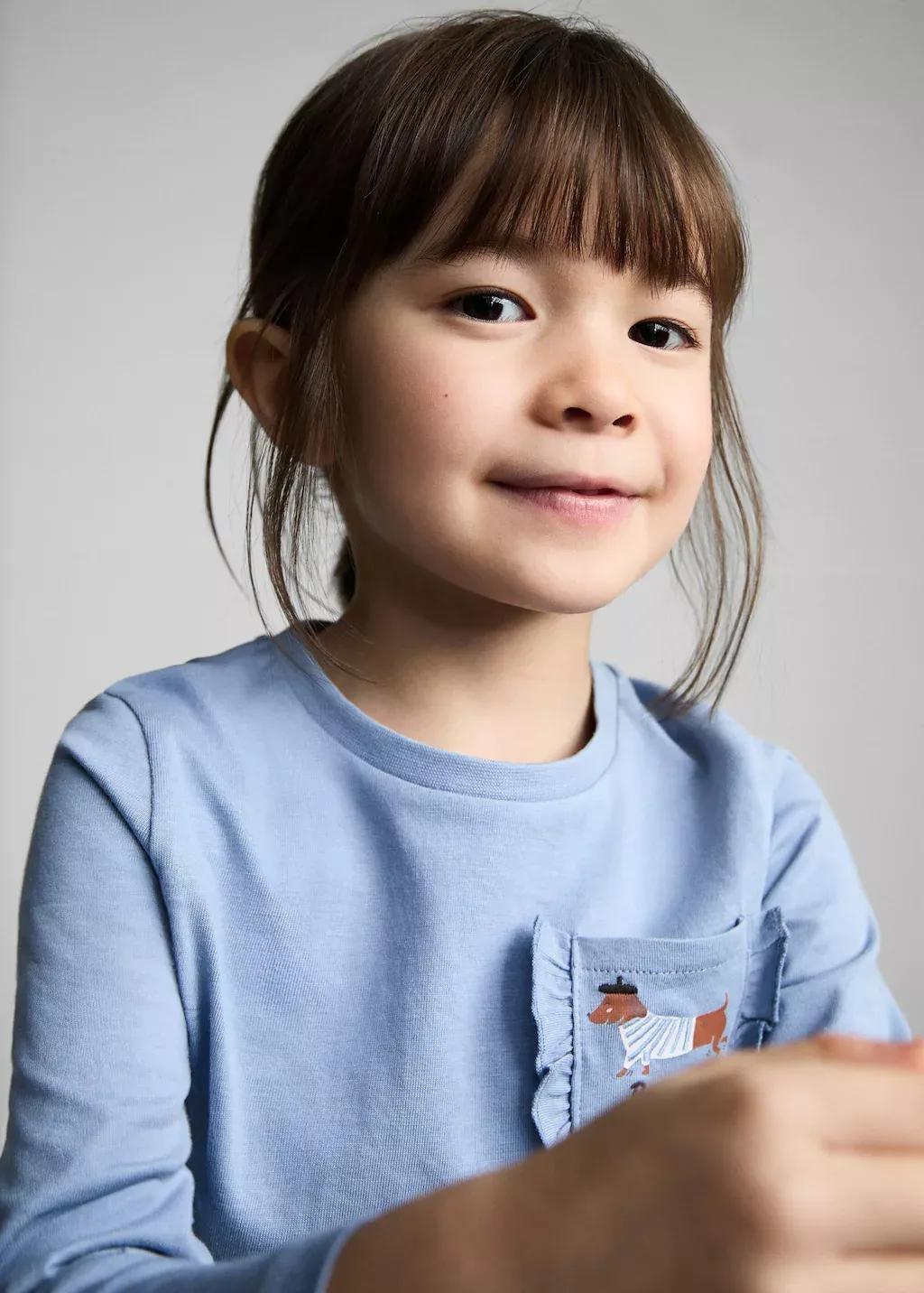 Blue Patch Pocket T-Shirt, Baby Girl, , large image number 3