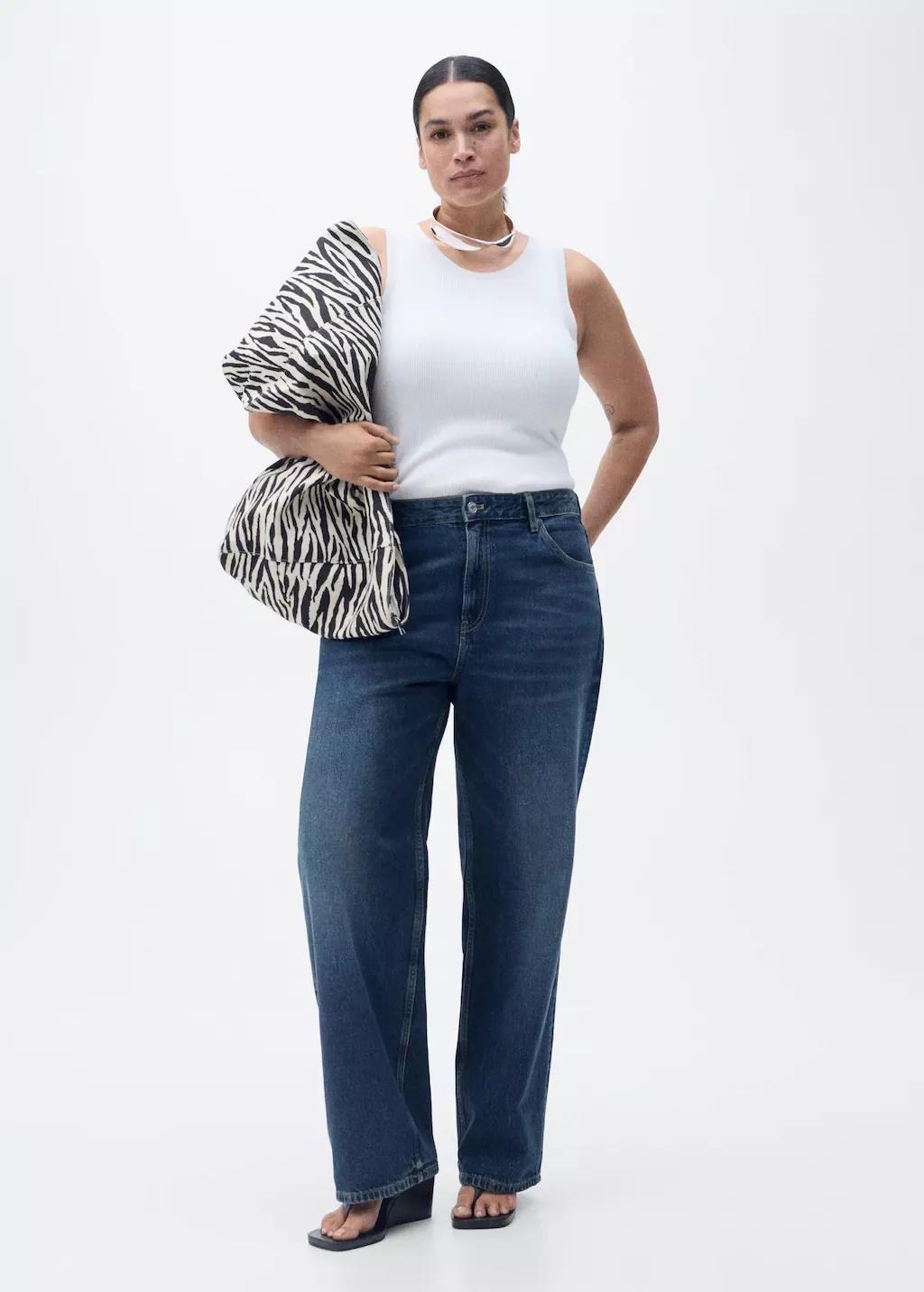 Blue Miami Medium-Rise Straight-Fit Jeans, , large image number 5