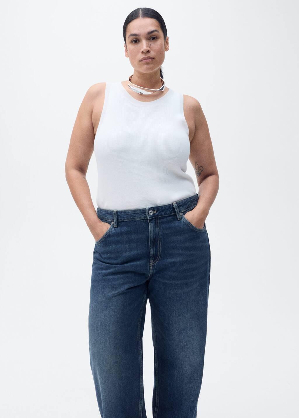 Blue Miami Medium-Rise Straight-Fit Jeans, , large image number 8