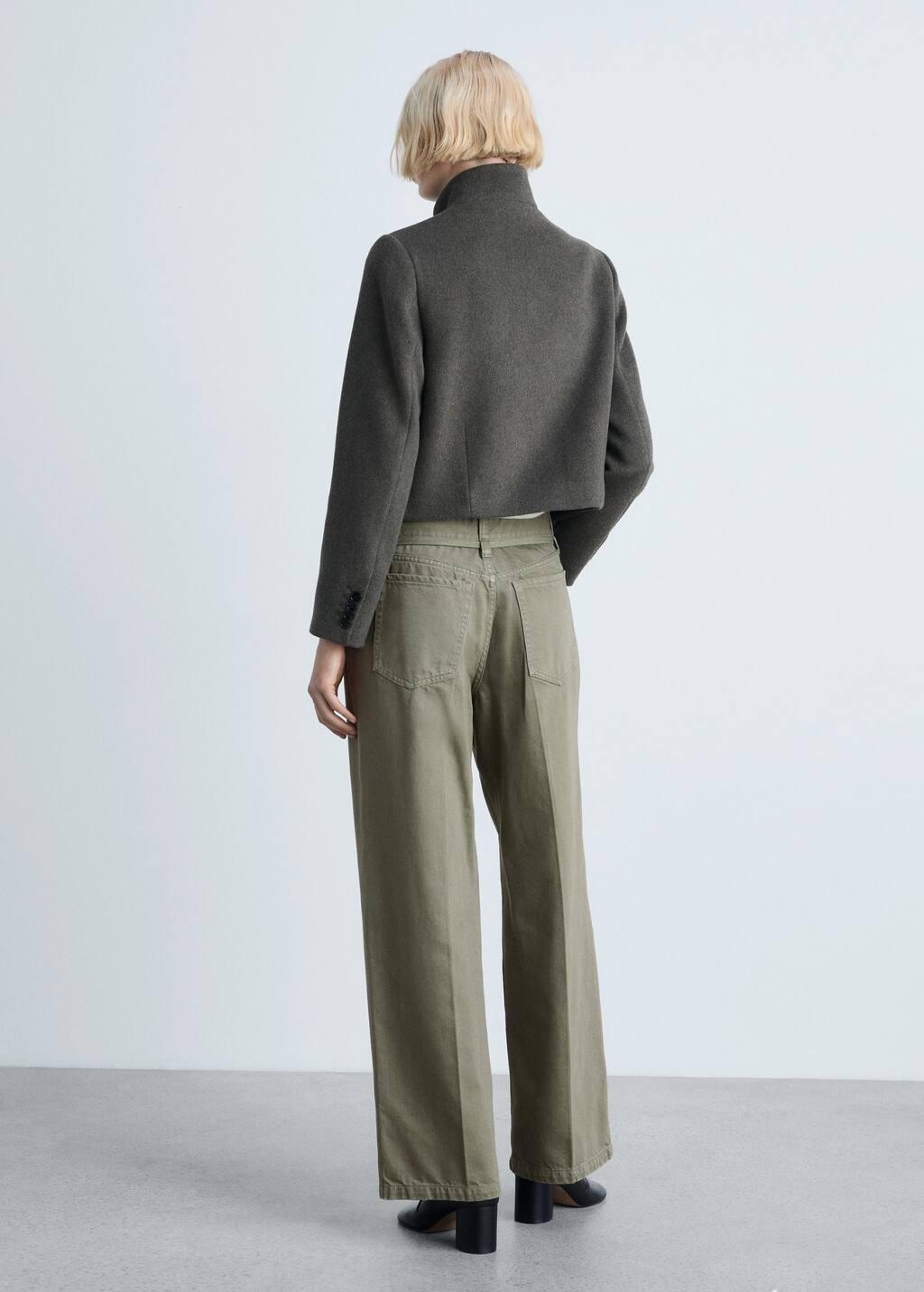 Khaki Wideleg Jeans With Belt Detail, , large image number 5