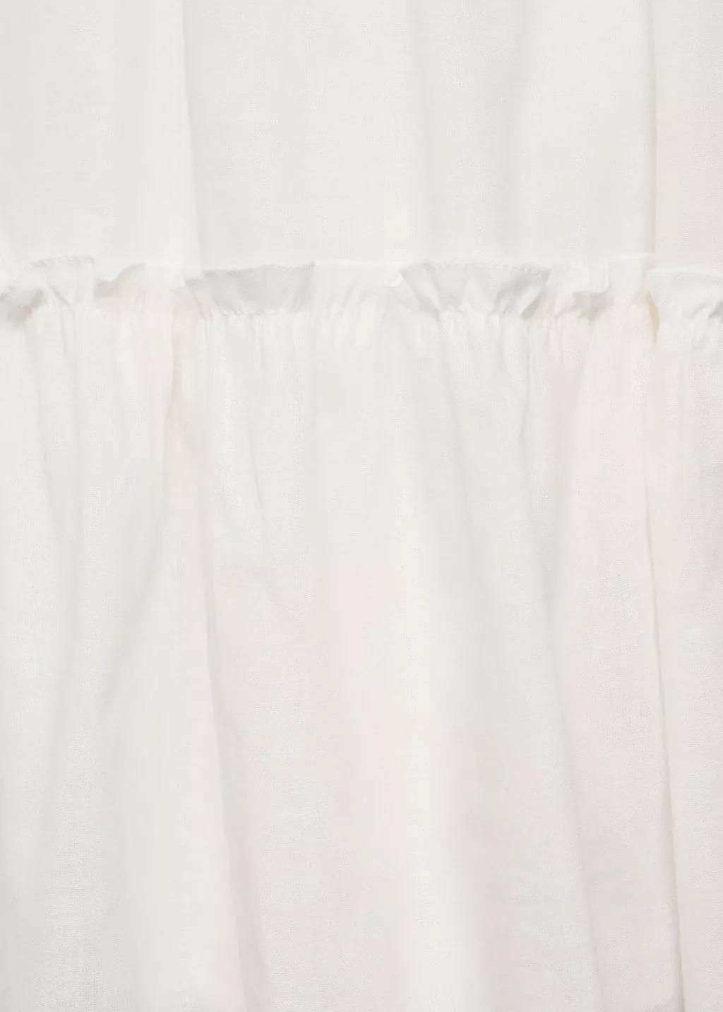 White Ruffled Linen Dress, Kids Girl, , large image number 5