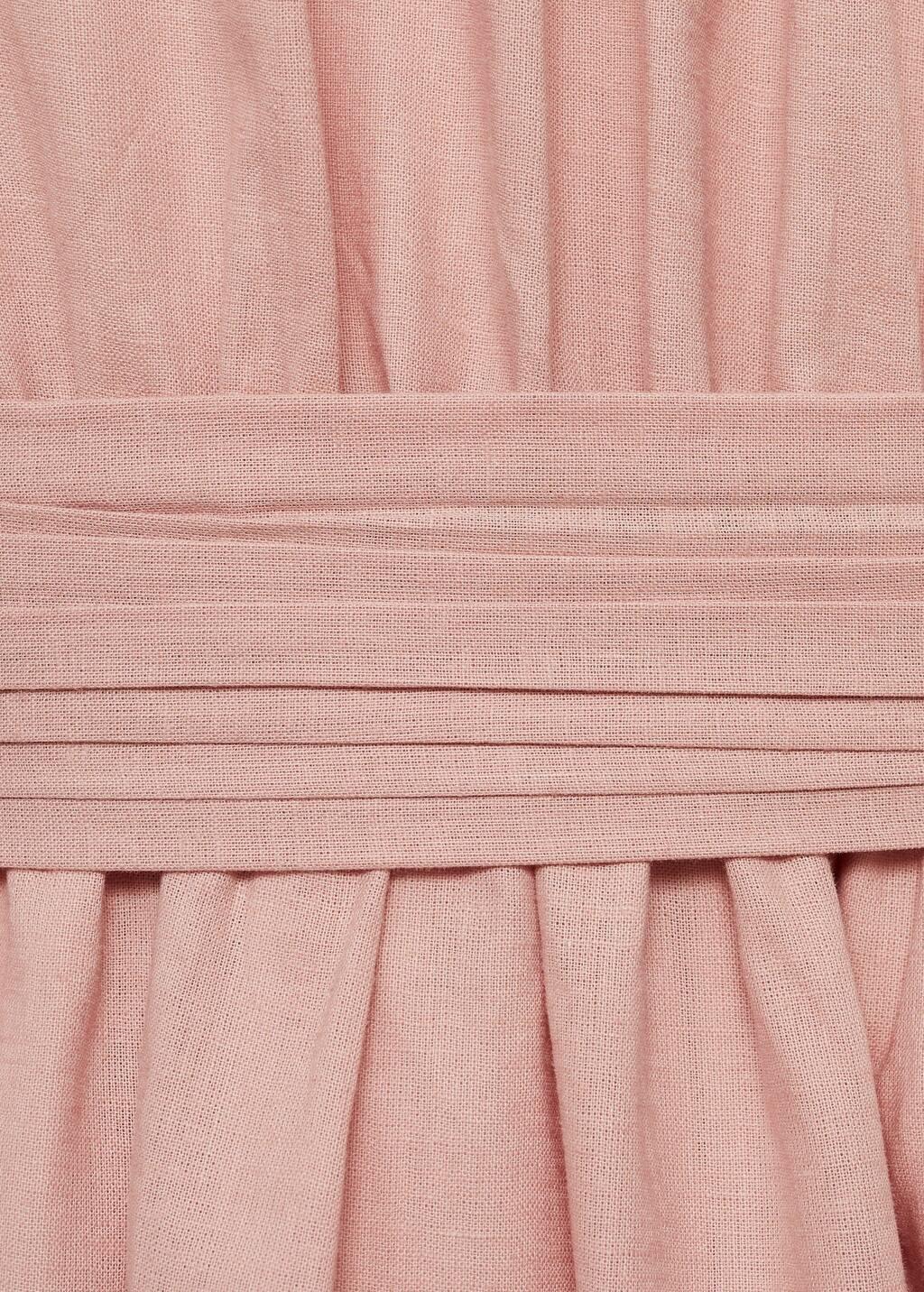 Pink Linen Dress With Back Opening, Kids Girl, , large image number 2