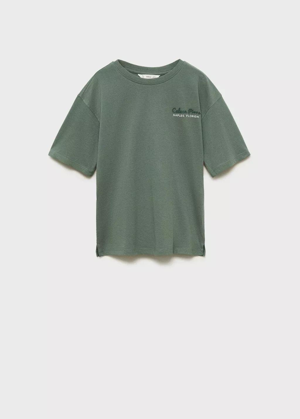 Green Printed Cotton-Blend T-Shirt, Kids Boy, , large image number 4