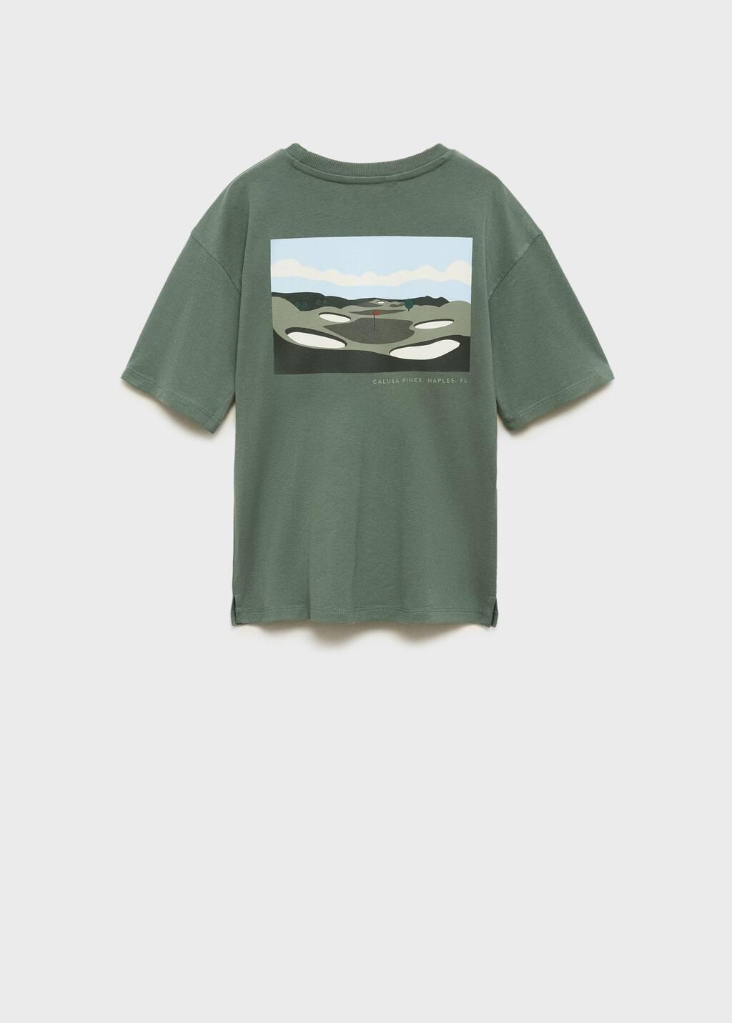 Green Printed Cotton-Blend T-Shirt, Kids Boy, , large image number 5