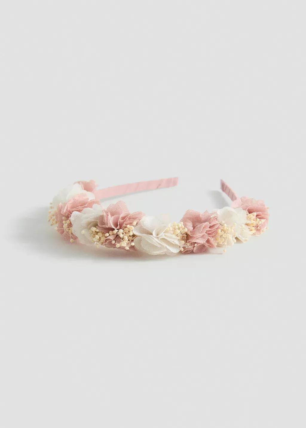 Pink Lt Pastel Flower Hairband, Kids Girl, , medium