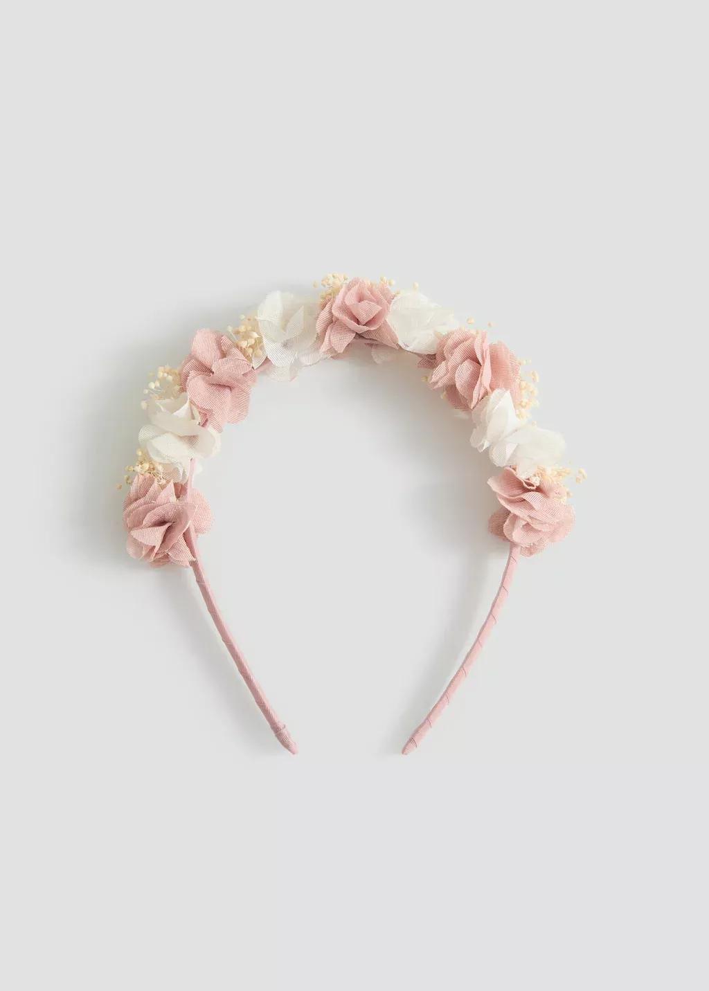 Pink Lt Pastel Flower Hairband, Kids Girl, Light-Pastel Pink, large image number 4