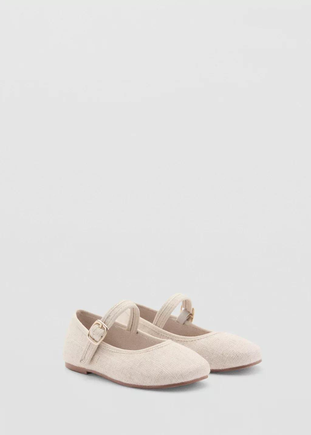 Brown Lt Pastel Round-Toe Ballet Flats With Buckle, Baby Girl, , large image number 0