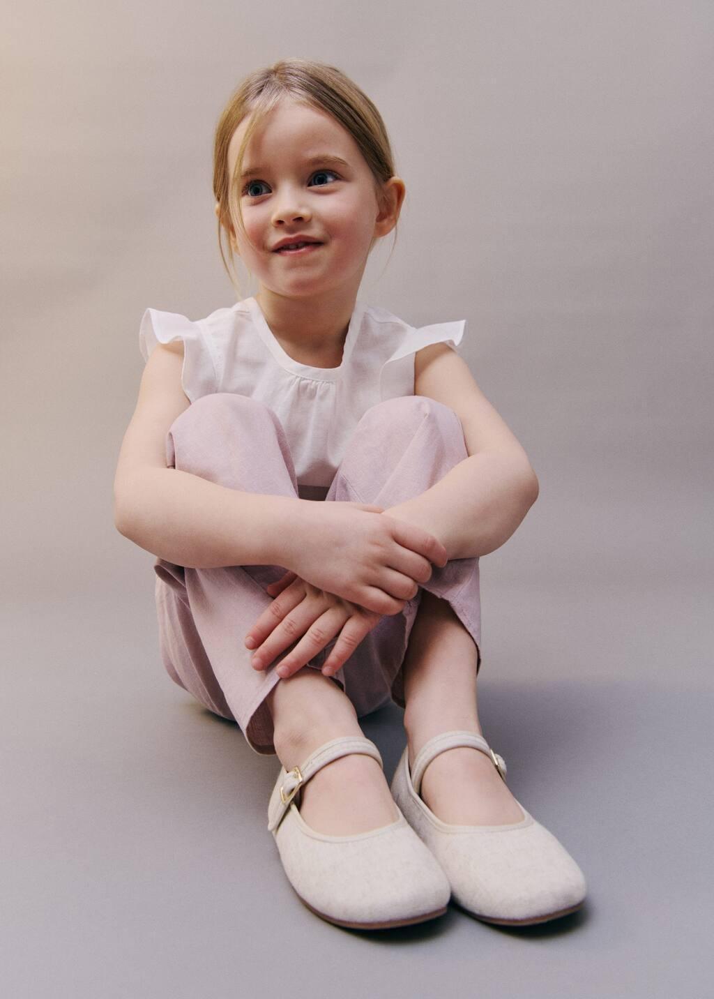 Brown Lt Pastel Round-Toe Ballet Flats With Buckle, Baby Girl, , large image number 6