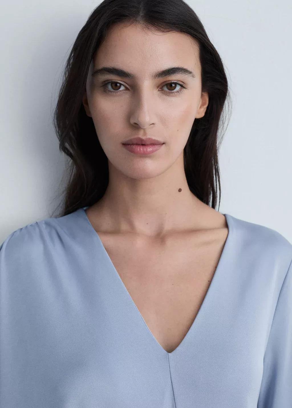 Blue Lt Pastel Asymmetric Draped Gown, , large image number 1