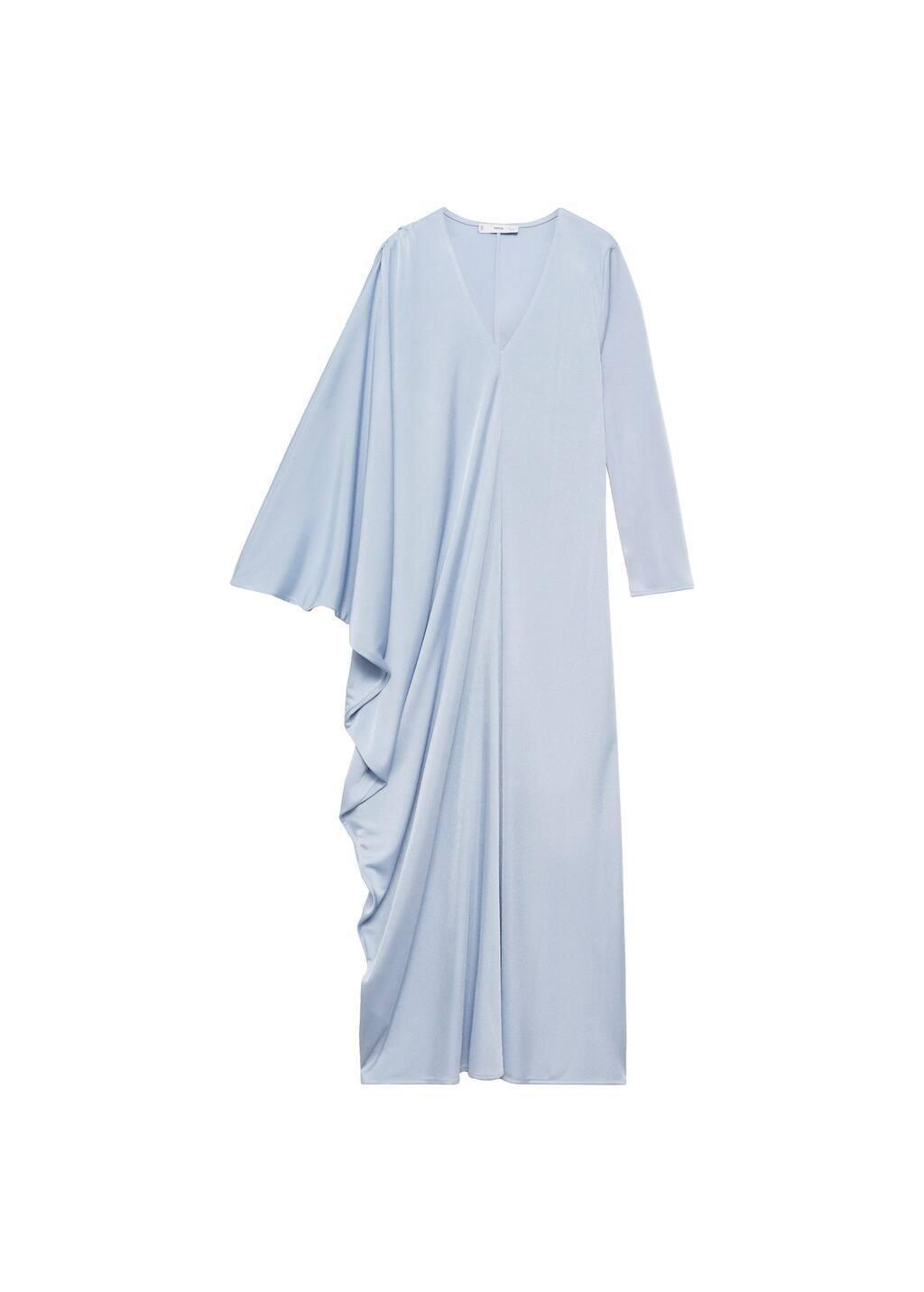 Blue Lt Pastel Asymmetric Draped Gown, , large image number 2