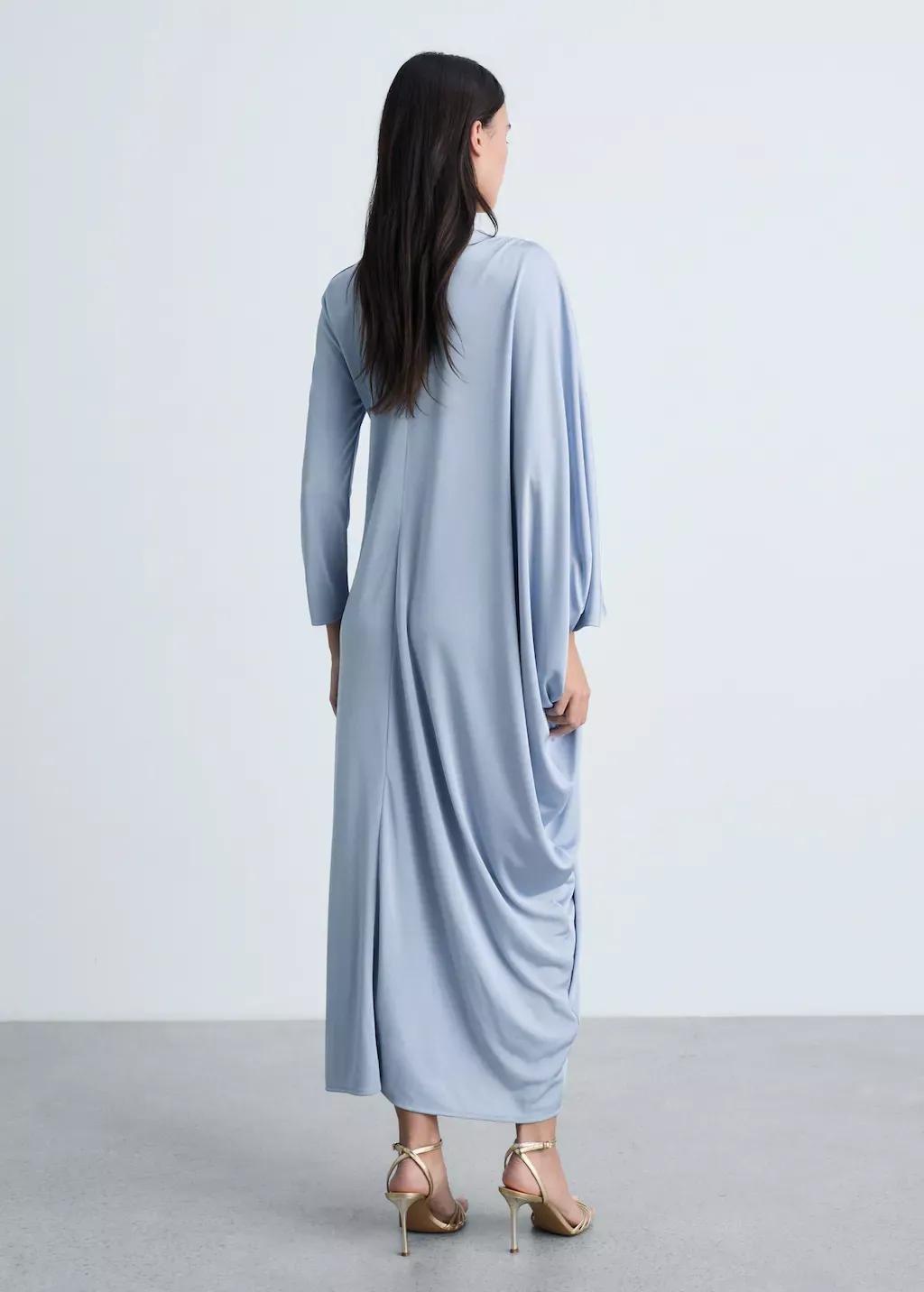 Blue Lt Pastel Asymmetric Draped Gown, , large image number 6