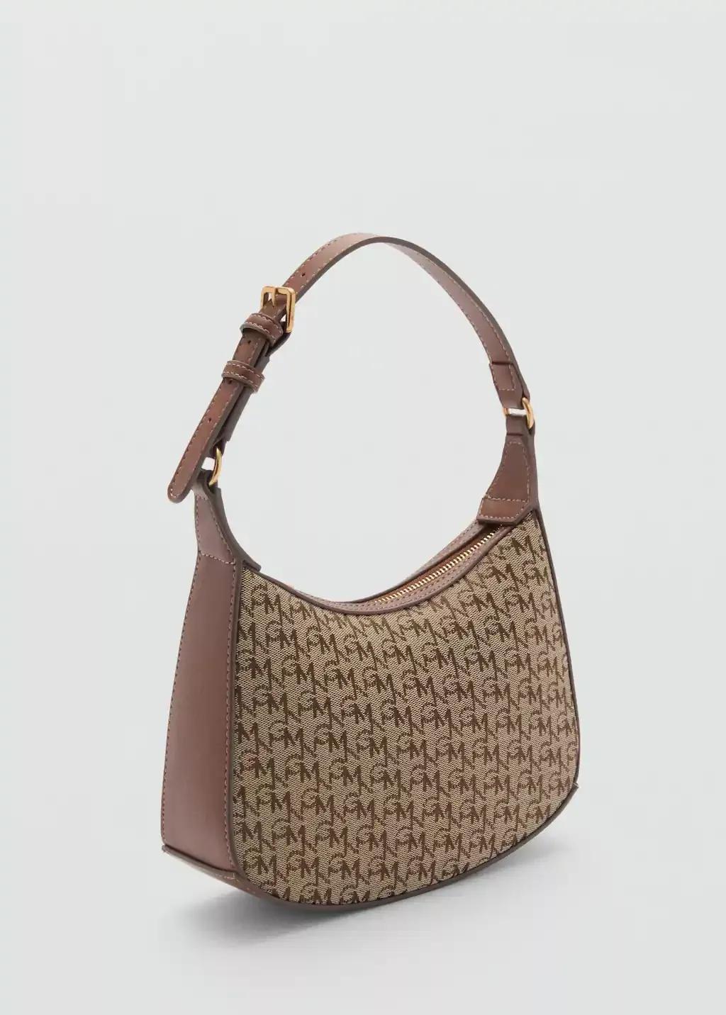 Brown Shoulder Bag With Printed Logo, 0201_30, large image number 0