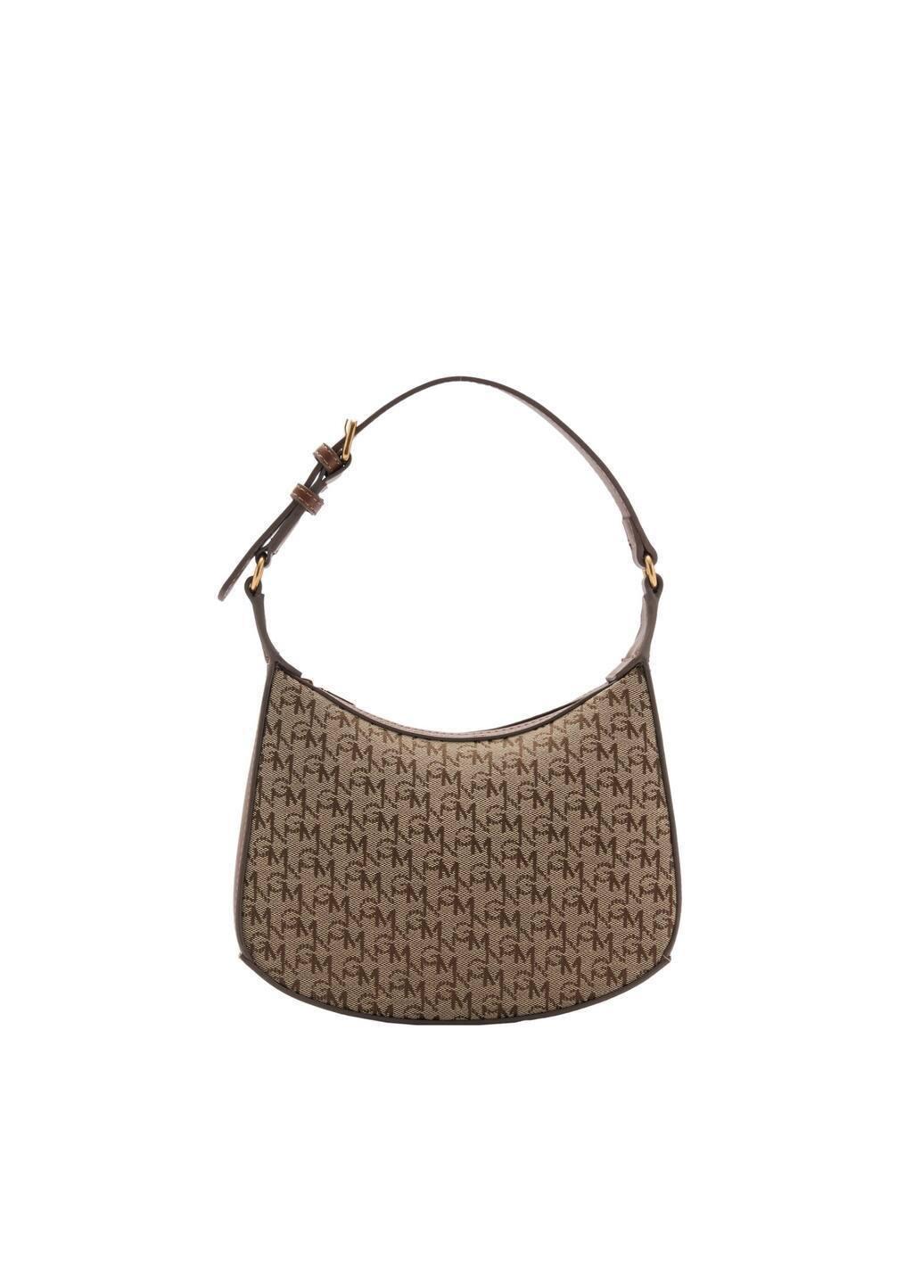Brown Shoulder Bag With Printed Logo, 0201_30, large image number 2