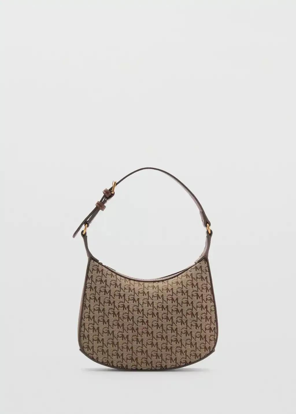 Brown Shoulder Bag With Printed Logo, 0201_30, large image number 4