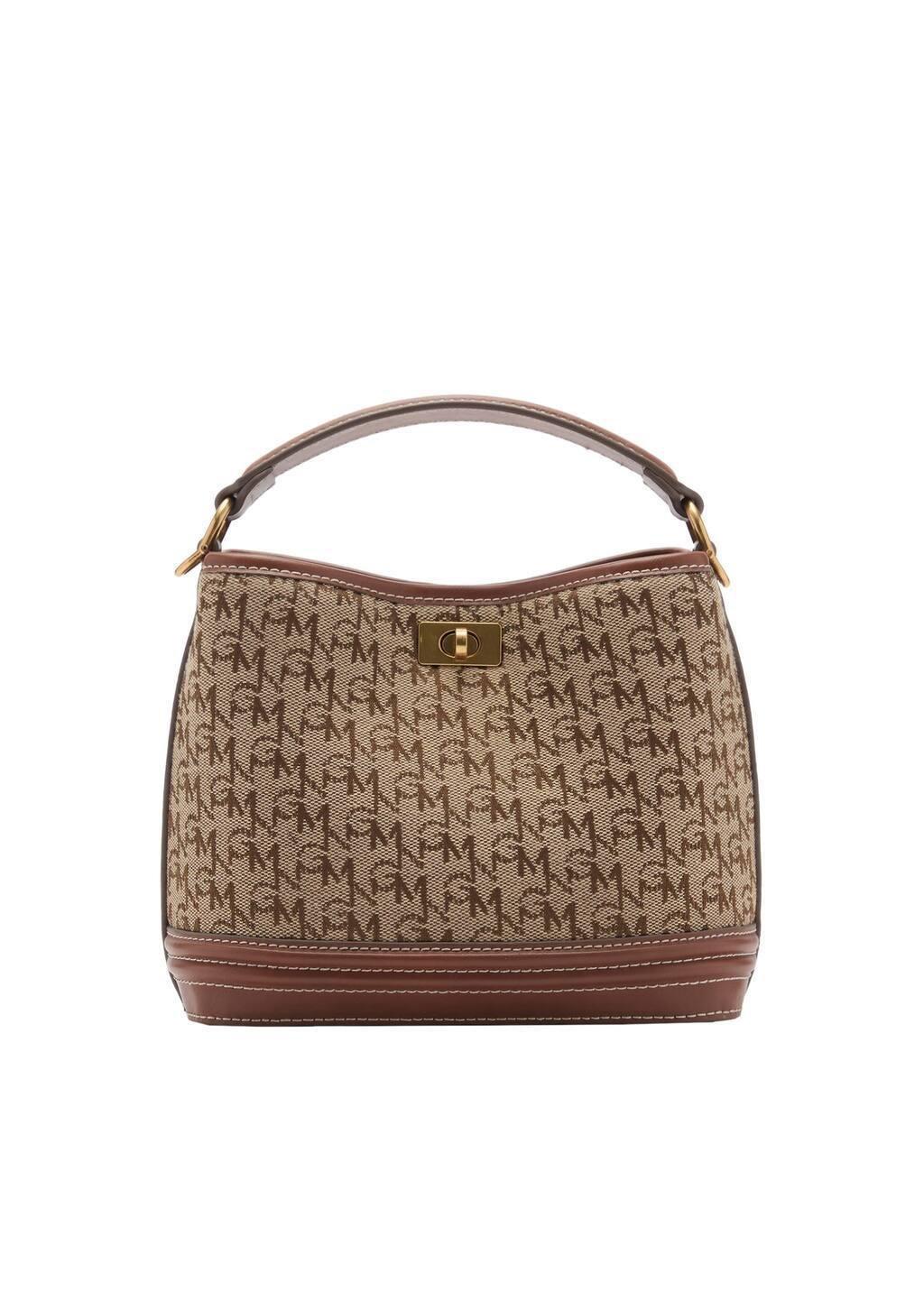 Brown Handmade Monogram Shopper Bag, Brown, large image number 2