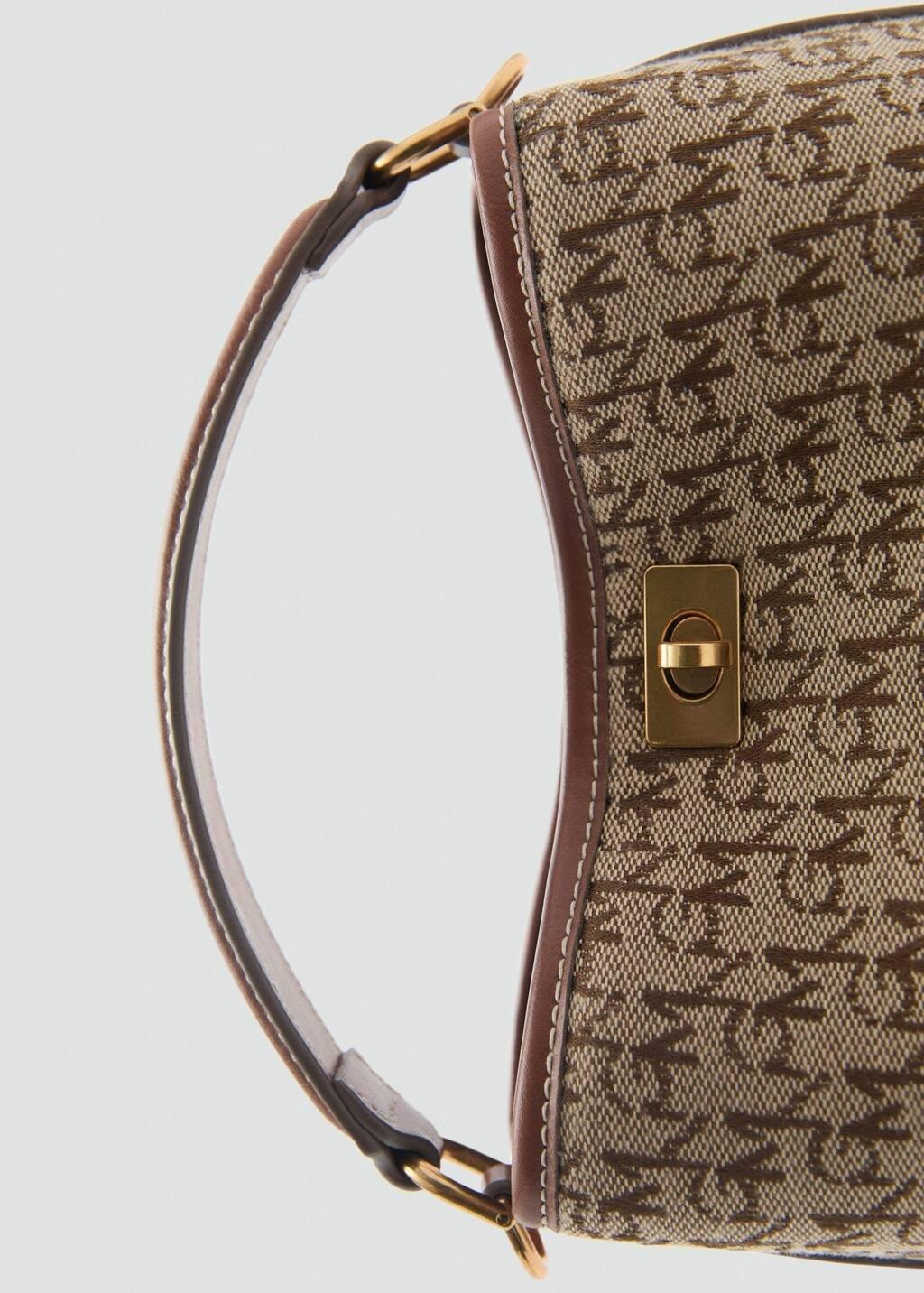 Brown Handmade Monogram Shopper Bag, Brown, large image number 3