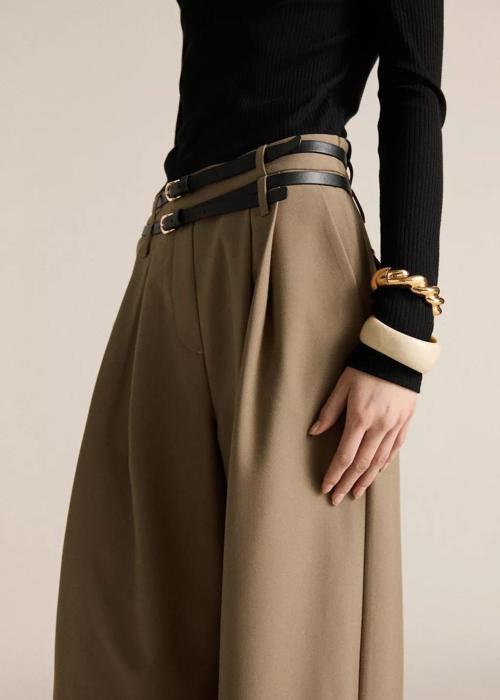 Black Combined Fabric Belt Jumpsuit, , large image number 1