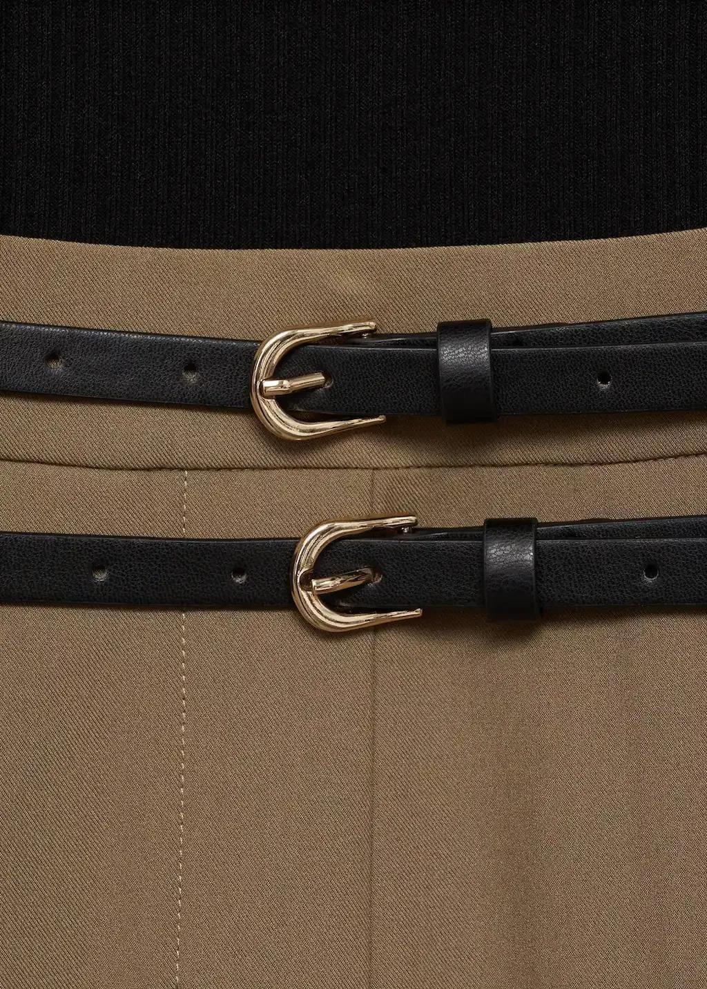 Black Combined Fabric Belt Jumpsuit, , large image number 3