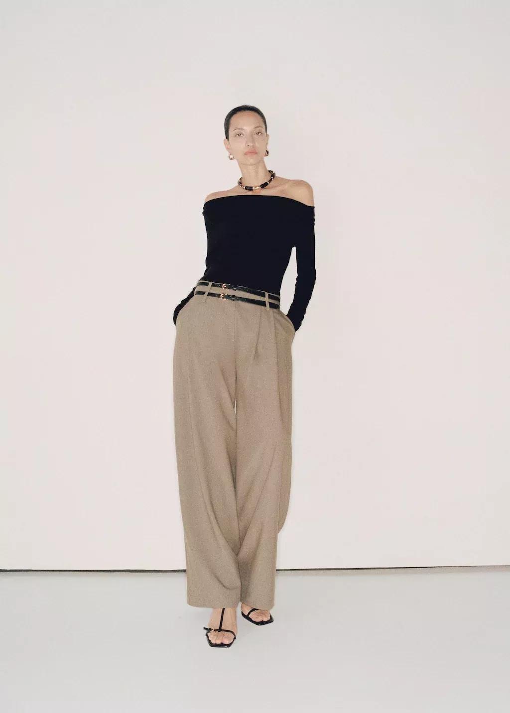 Black Combined Fabric Belt Jumpsuit, , large image number 4