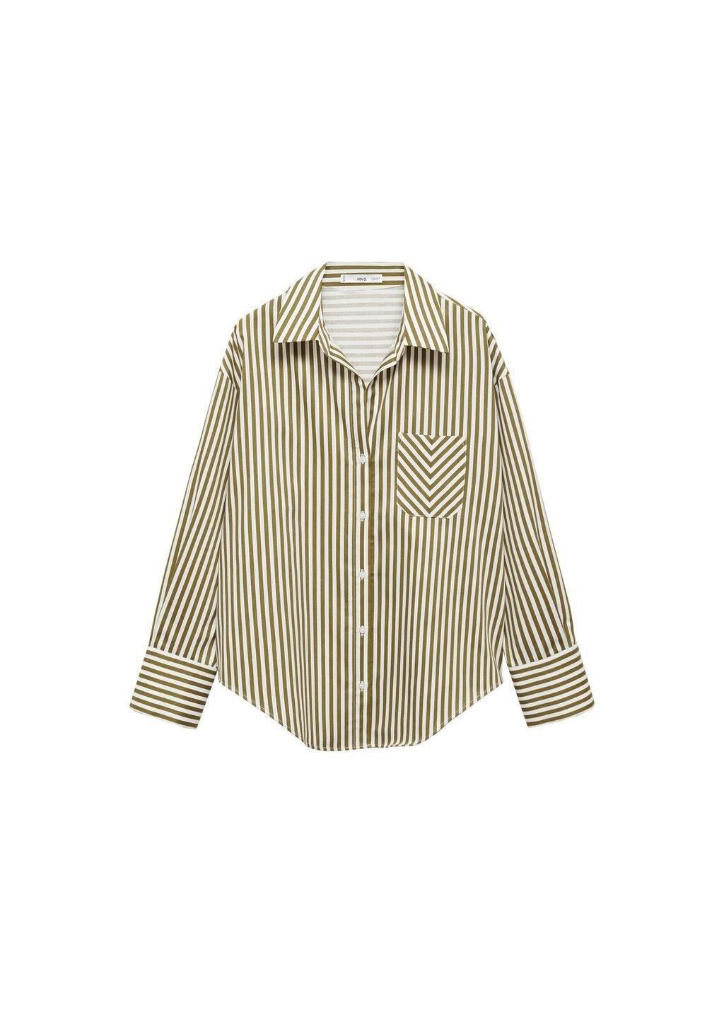 Green Striped Shirt With Contrasting Pocket, , large image number 2