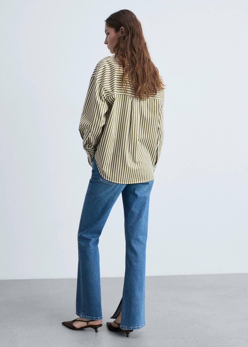 Green Striped Shirt With Contrasting Pocket, , large image number 6