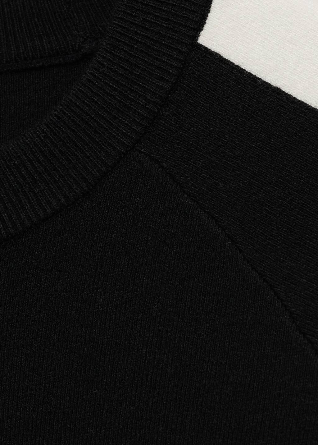 Black Contrasting Stripe Knitted Sweater, , large image number 6