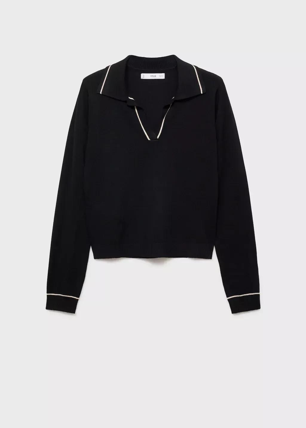 Black Jersey With Contrasting Lapels And Trims, , large image number 4