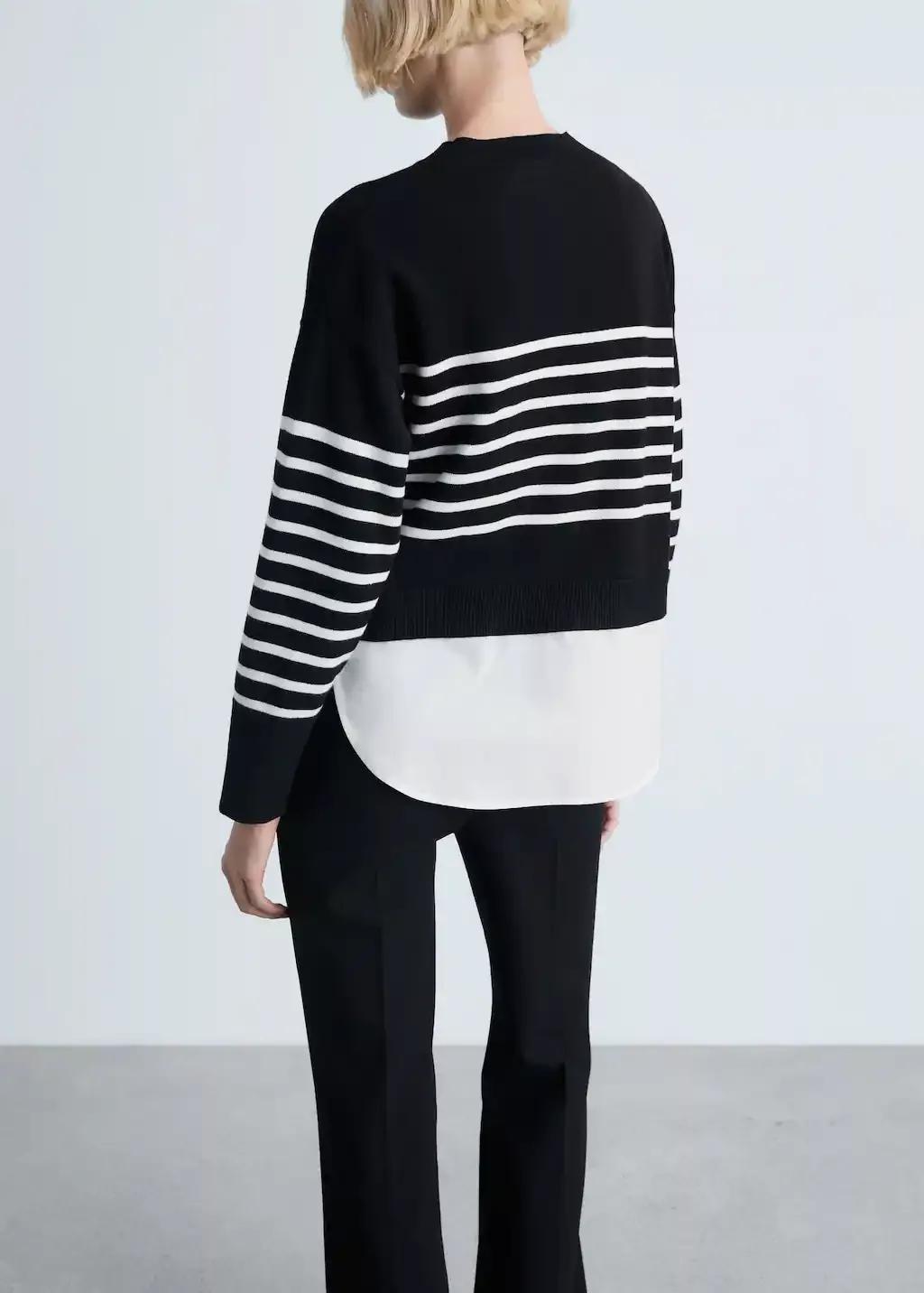 Black Combined Knitted Sweater, , large image number 5
