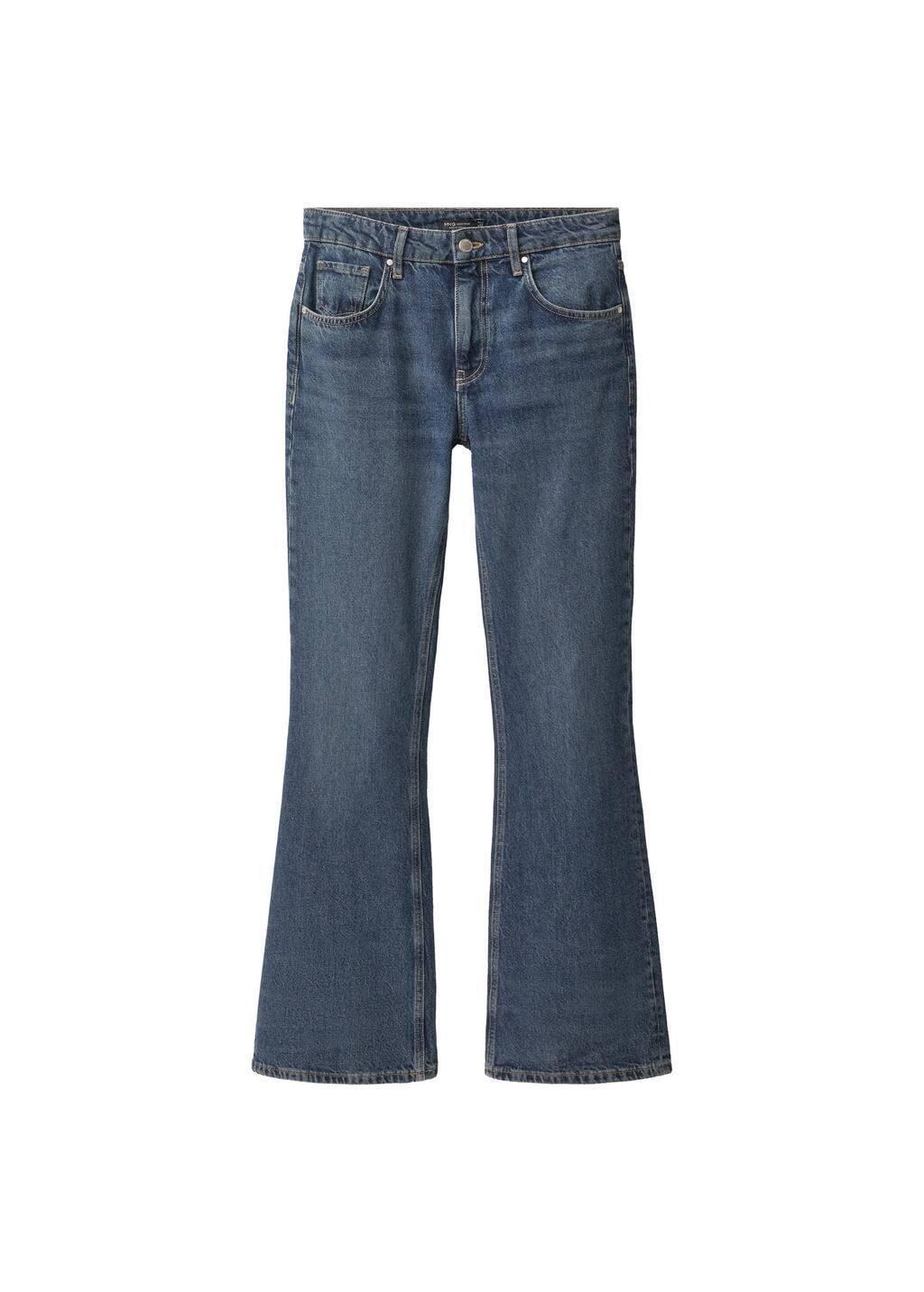 Blue Mid-Rise Flare Jeans, , large image number 2