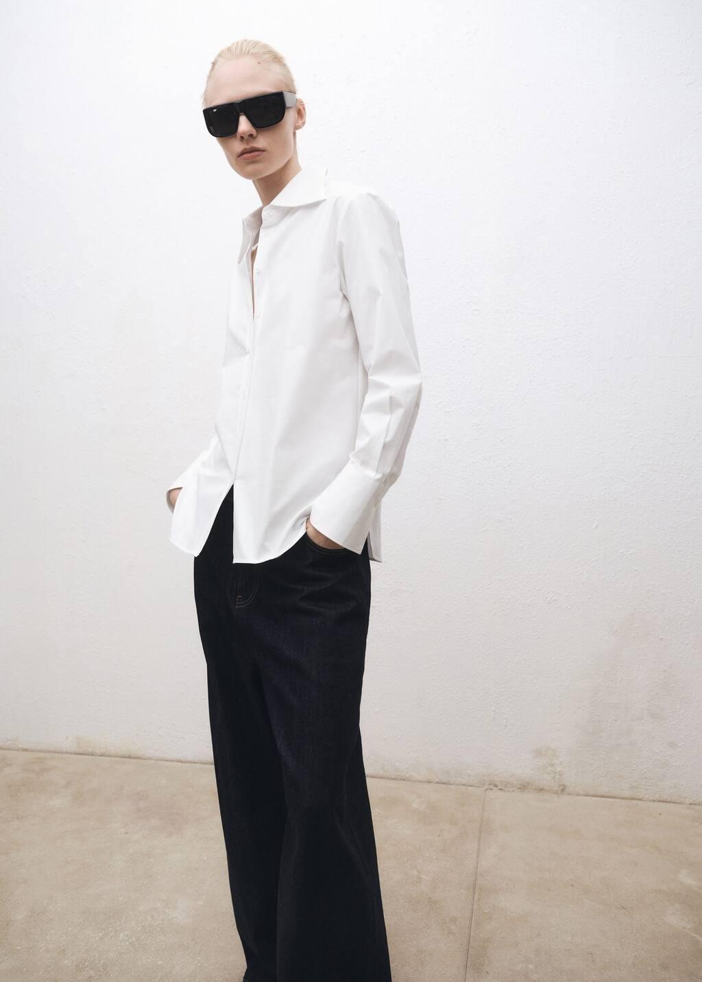 White Oversize Cotton Shirt, , large image number 3