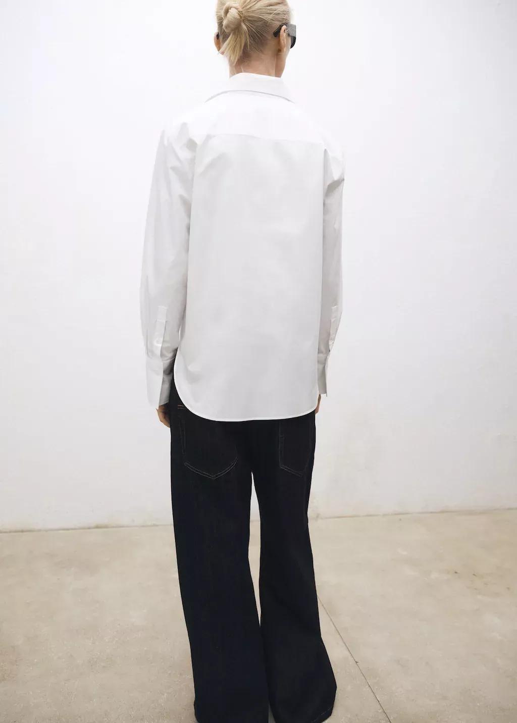 White Oversize Cotton Shirt, , large image number 6