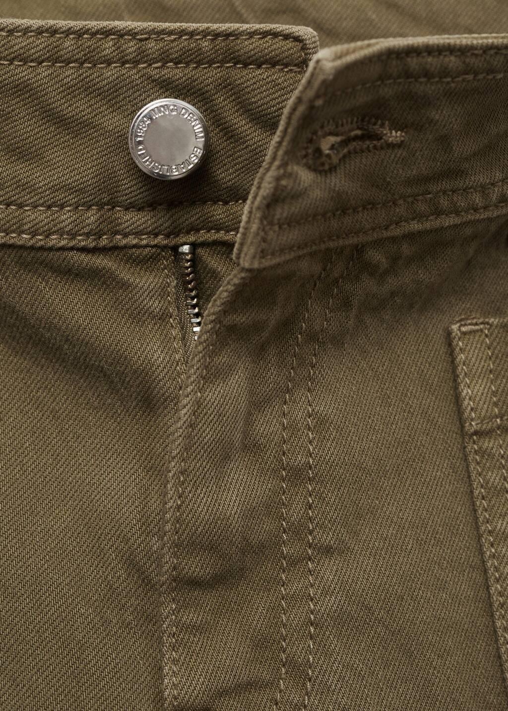 Khaki Wideleg Jeans With Pockets, , large image number 5