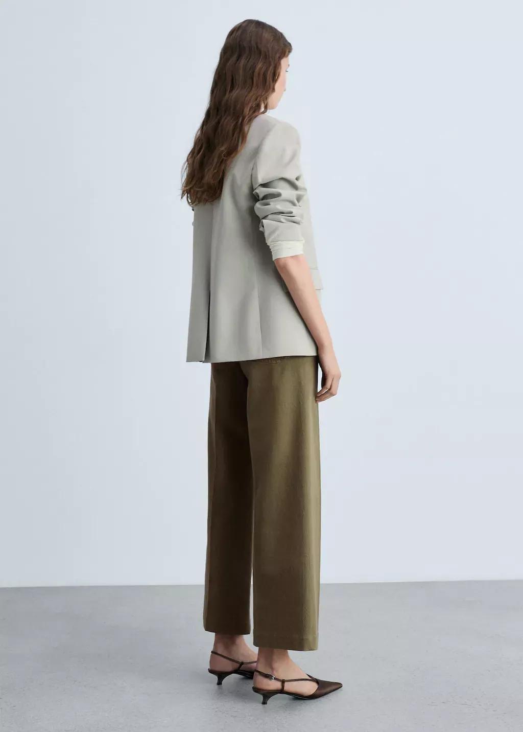 Khaki Wideleg Jeans With Pockets, , large image number 7