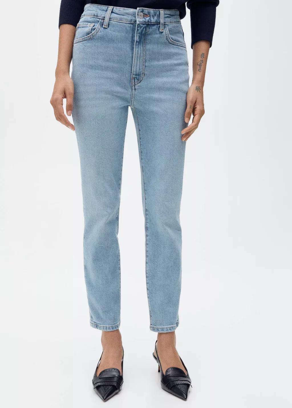Blue Claudia Slim-Fit Cropped Jeans, , large image number 0