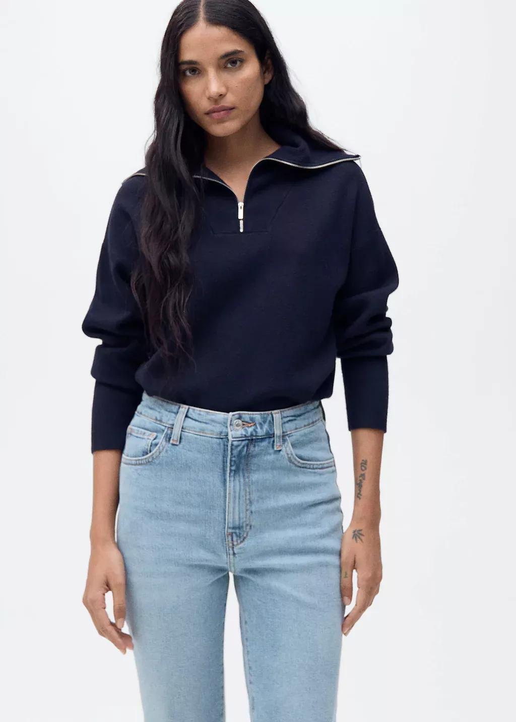 Blue Claudia Slim-Fit Cropped Jeans, , large image number 1