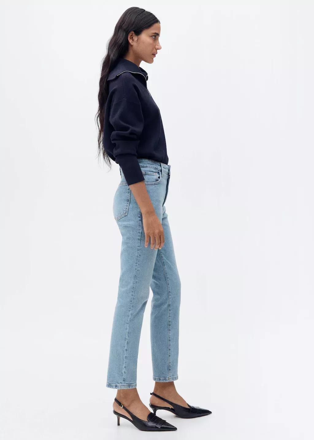 Blue Claudia Slim-Fit Cropped Jeans, , large image number 3