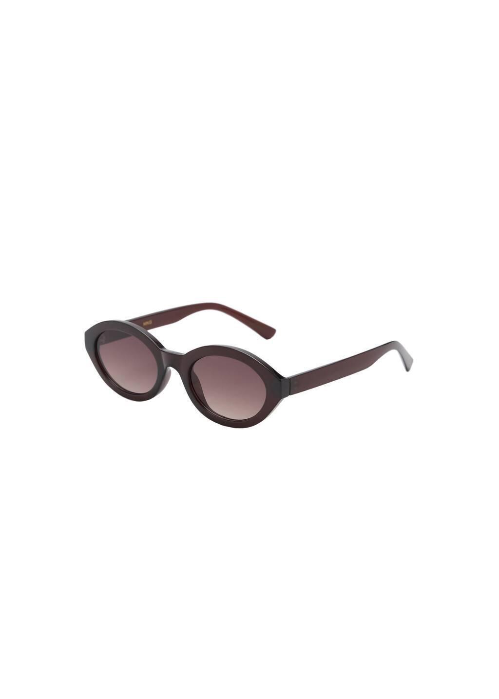 Brown Oval Frame Sunglasses, Brown, large image number 2